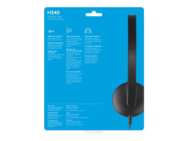 AURICULARES CON MICROFONO LOGITECH HEADSET H340 USB