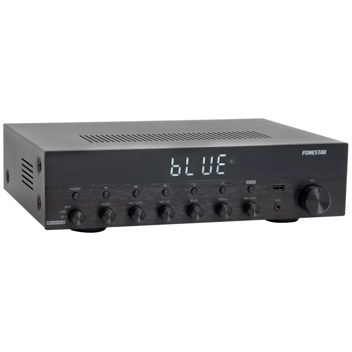 AMPLIFICADOR ESTEREO HIFI FONESTAR AS-6060 / BLUETOOTH / RADIO FM / 60+60 W RMS / USB/ MP3