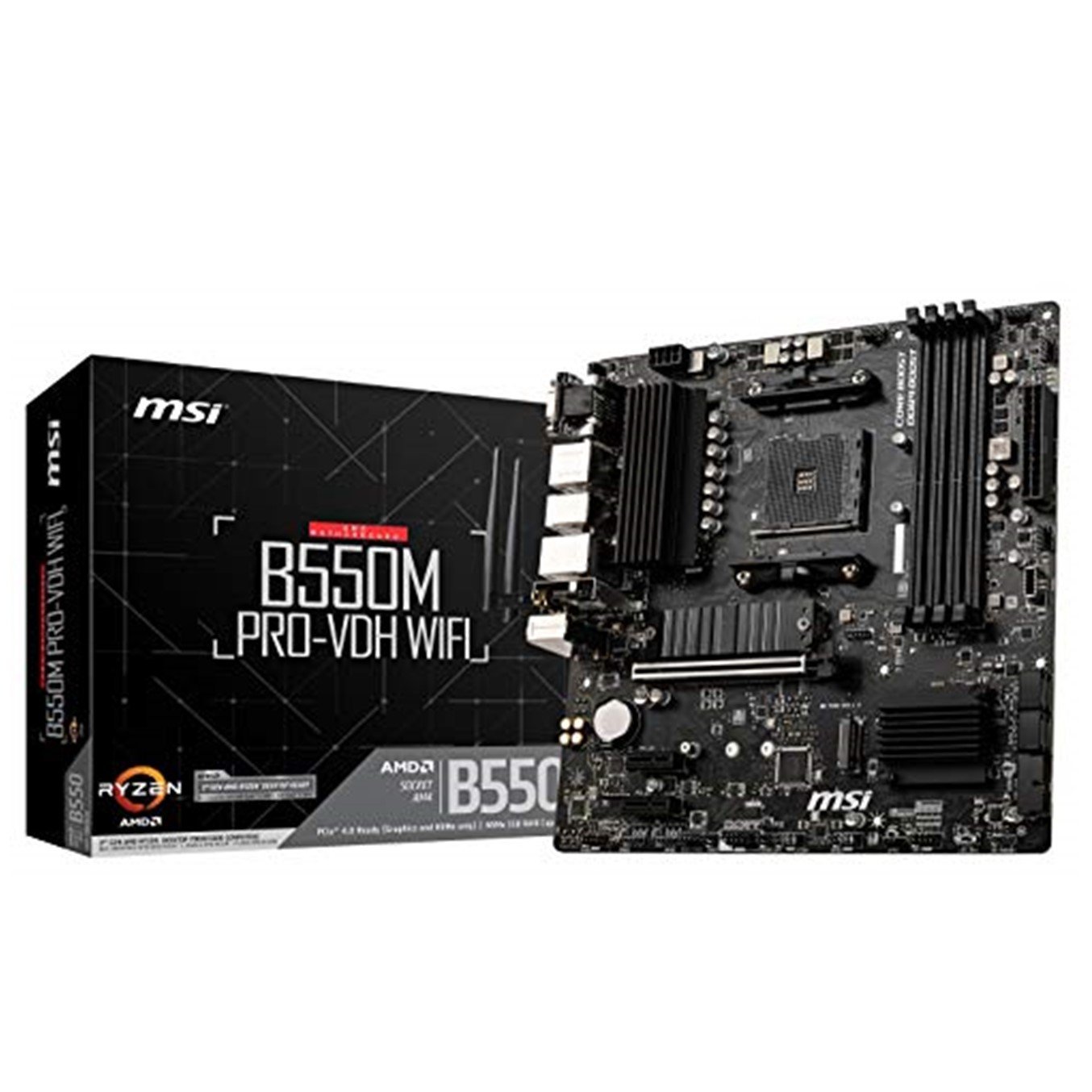 PLACA BASE MSI AMD B550M PRO-VDH WIFI AM4 / DDR4 X4 / MAX 128GB / 3200MHZ / DISPLAY PORT / HDMI / D-SUB / MATX