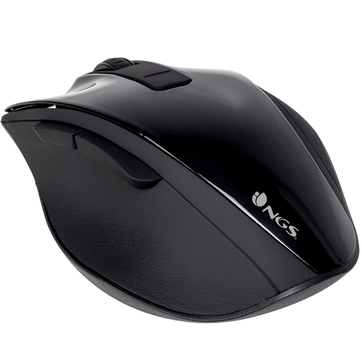 RATON INALAMBRICO NGS BOWBLACK / 2.4GHZ / 800-1600DPI / 5 BOTONES + SCROLL / NANO RECEPTOR USB - 1*AA / NEGRO