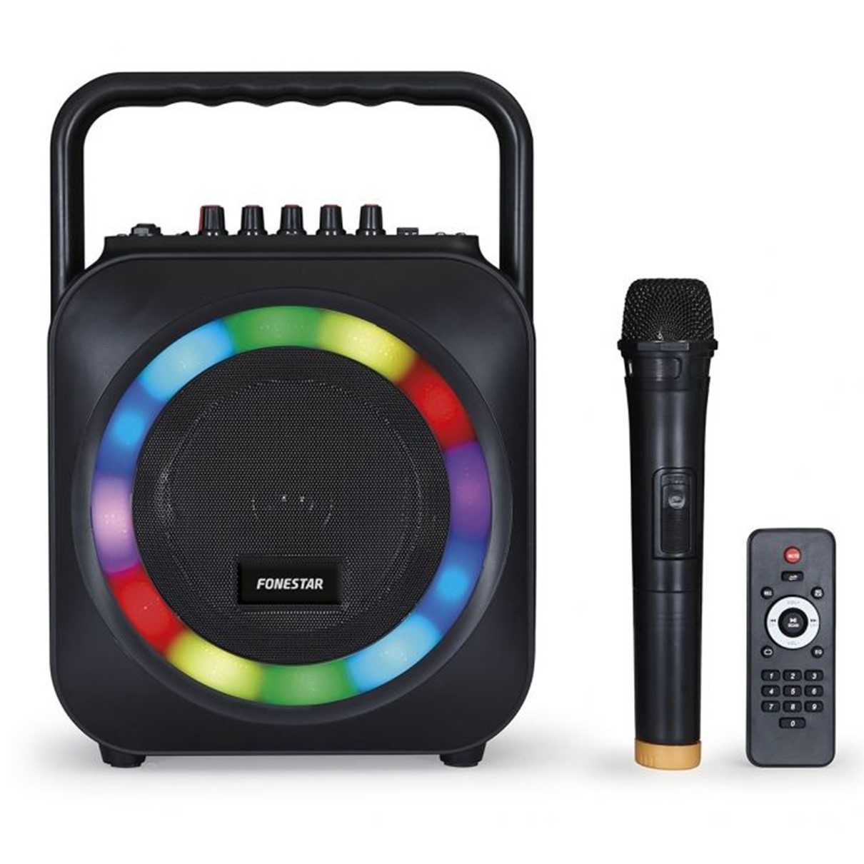 ALTAVOZ PORTATIL FONESTAR BOX-35LED BLUETOOTH/ KARAOKE/ USB/ SD/ MICROFONO INALAMBRICO/ 35W RMS