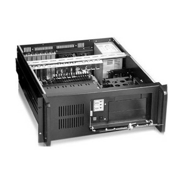 CAJA SERVIDOR TOOQ RACK 19" 4U 406 NEGRA SIN FUENTE VENTANA TRANSPARENTE