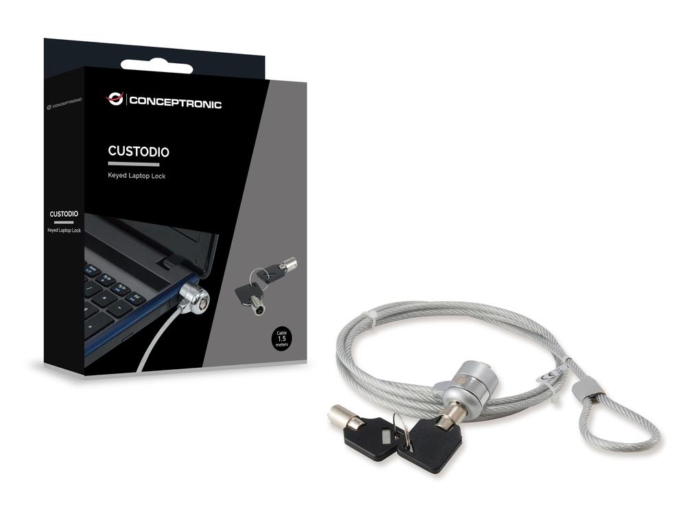 CABLE SEGURIDAD CONCEPTRONIC KENSINGTON CON LLAVE PARA PORTATILES 1.5M