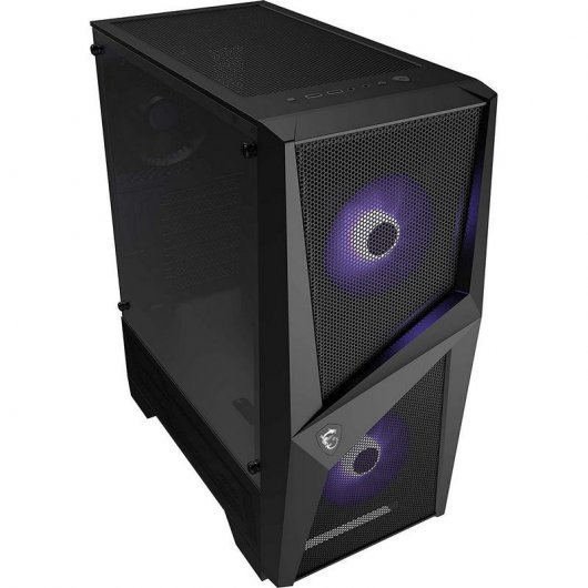 CAJA ORDENADOR GAMING ATX MSI MAG FORGE 100M RGB / 2X VENT 120MM RGB / CRISTAL TEMPLADO / NEGRO