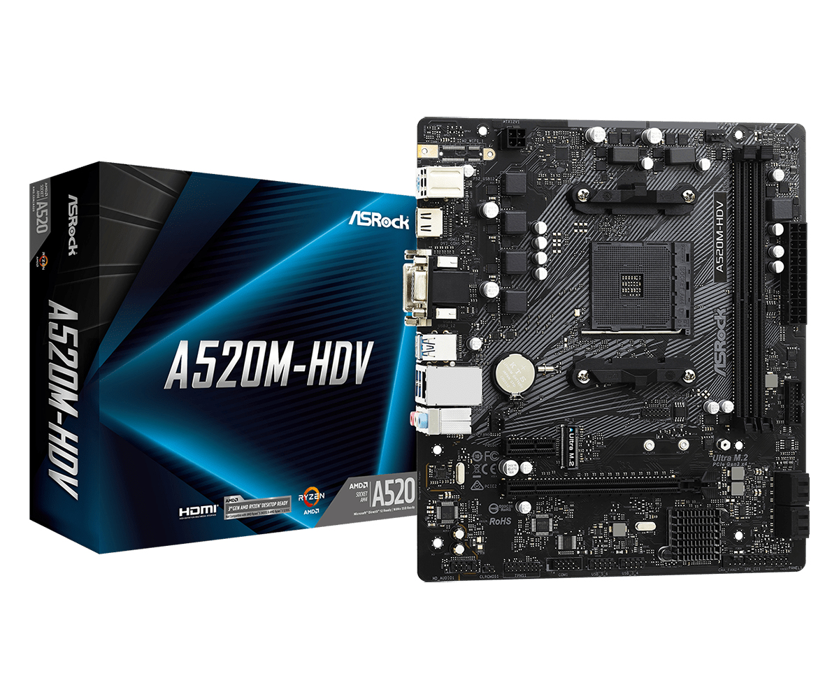 PLACA BASE ASROCK AM4 A520M-HDV M-ATX 90-MXBE50-A0UAYZ