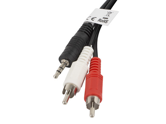 CABLE ESTEREO LANBERG MINI JACK 3.5MM/2X RCA MACHO 2M
