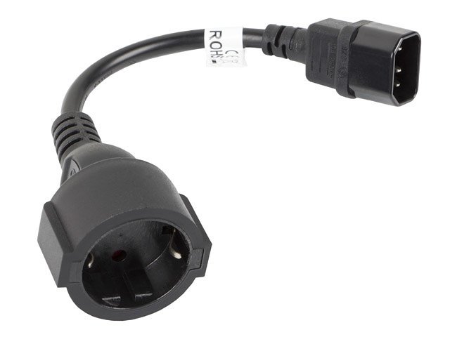 CABLE LANBERG ADAPTADOR IEC 320 C14/ SCHUKO CEE7 HEMBRA 20CM