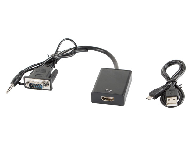 ADAPTADOR LANBERG VGA MACHO+AUDIO 3.5MM JACK/ HDMI HEMBRA