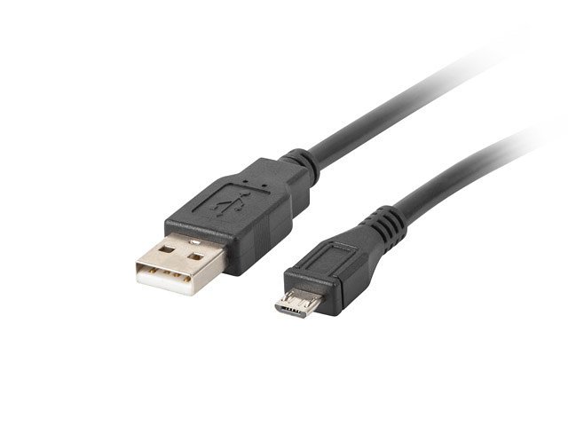 CABLE USB LANBERG 2.0 MACHO/ MICRO USB MACHO 0.3M NEGRO