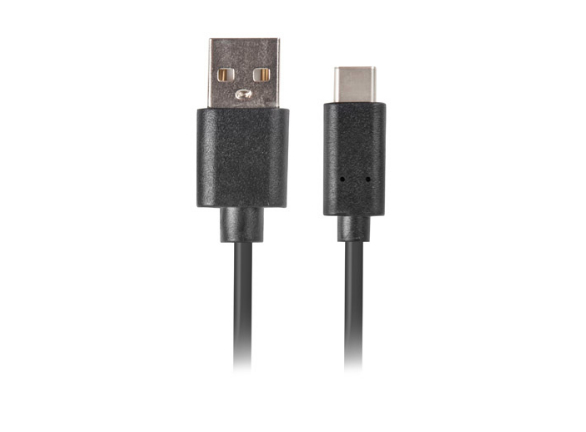 CABLE USB LANBERG 2.0 MACHO/ USB TIPO C MACHO QUICK CHARGE 3.0 0.5M NEGRO