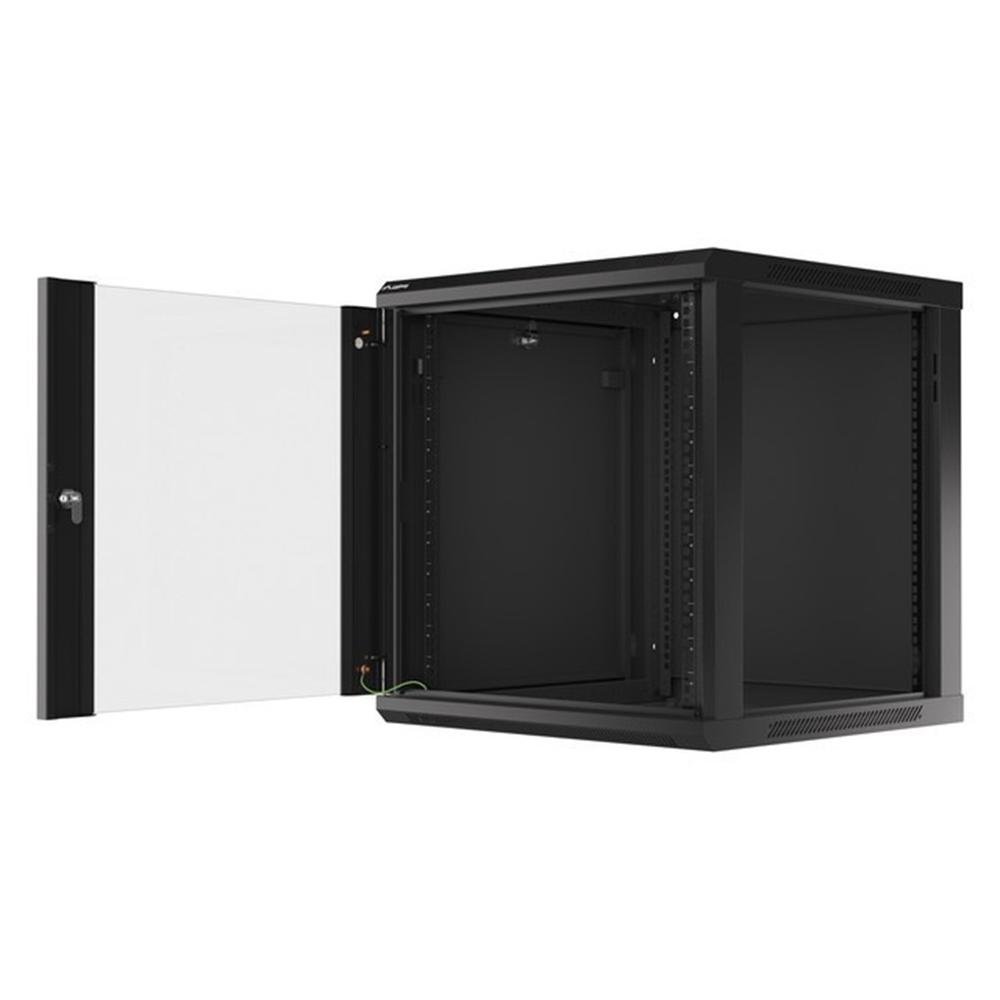 ARMARIO LANBERG MURAL RACK 19" 12U / 600X600 AUTO ENSAMBLADO NEGRO PUERTA DE CRISTAL