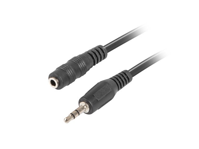 CABLE ESTEREO LANBERG JACK 3.5 MM MACHO/JACK 3.5MM HEMBRA 3M NEGRO
