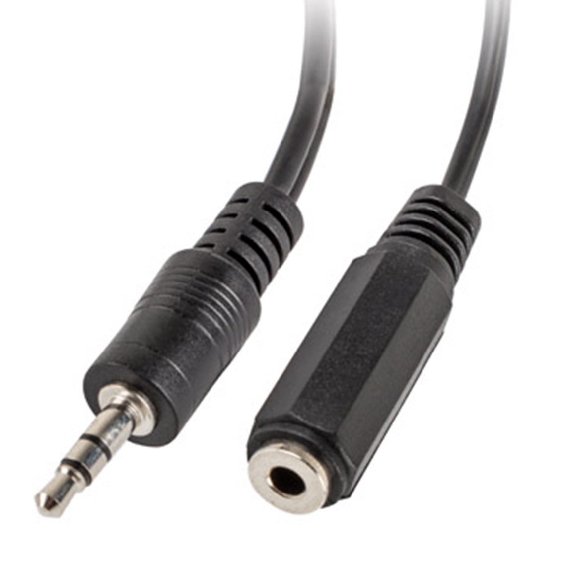 ADAPTADOR LANBERG JACK STEREO MACHO A JACK STEREO HEMBRA X2 10 CM NEGRO