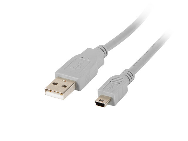 CABLE USB LANBERG 2.0 MACHO/MINI USB MACHO 1.8M GRIS