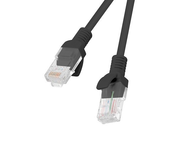 CABLE RED LANBERG LATIGUILLO CAT.5E UTP 1M NEGRO FLUKE PASSED