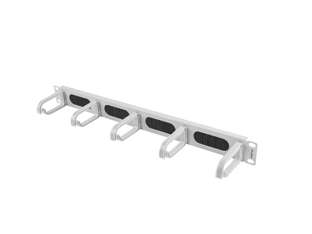 ORGANIZADOR DE CABLES LANBERG 19" CON BRUSH PANEL 5 RINGS- TYPE B 1U GRIS