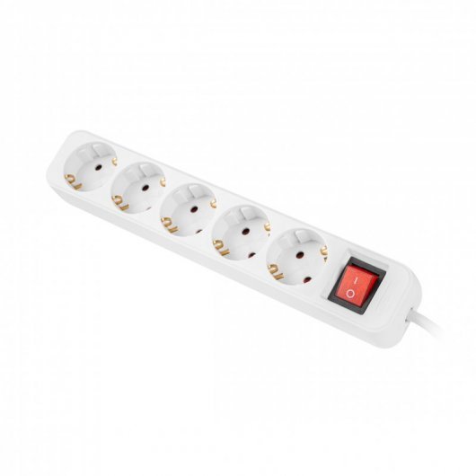 REGLETA LANBERG 5 TOMAS SCHUKO CON PROTECION BLANCA 3M