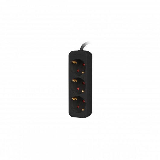 REGLETA LANBERG 3 TOMAS SCHUKO NEGRA 1.5M