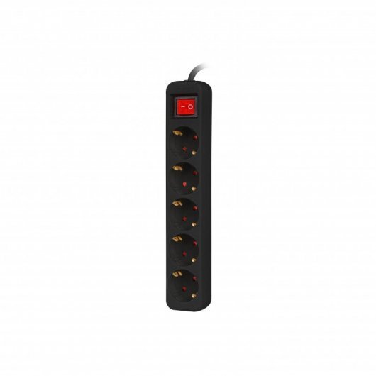 REGLETA LANBERG 5 TOMAS SCHUKO CON PROTECION NEGRA 3M