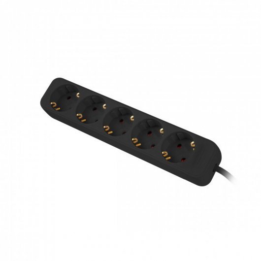 REGLETA LANBERG 5 TOMAS SCHUKO NEGRA 3M