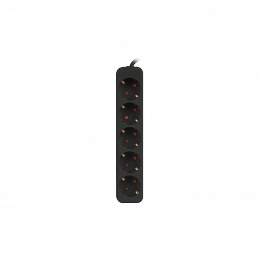 REGLETA LANBERG 5 TOMAS SCHUKO NEGRA 3M