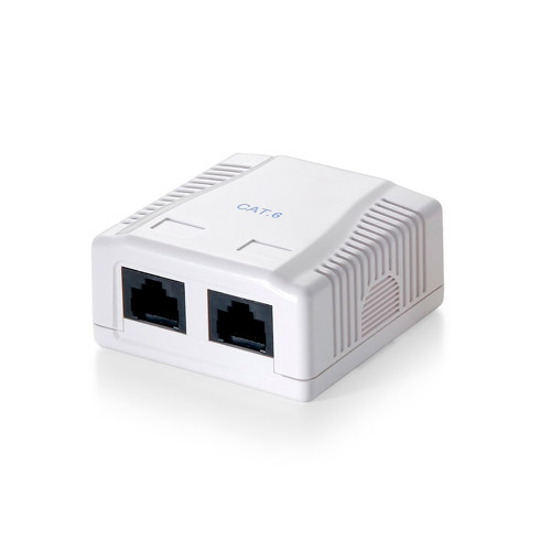 ROSETA DE SUPERFICIE EQUIP CATEGORIA 5e 2X HEMBRAS RJ45