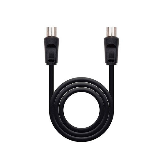 CABLE ANTENA TV NANOCABLE 75 OHM M/H 1.8 M/NEGRO