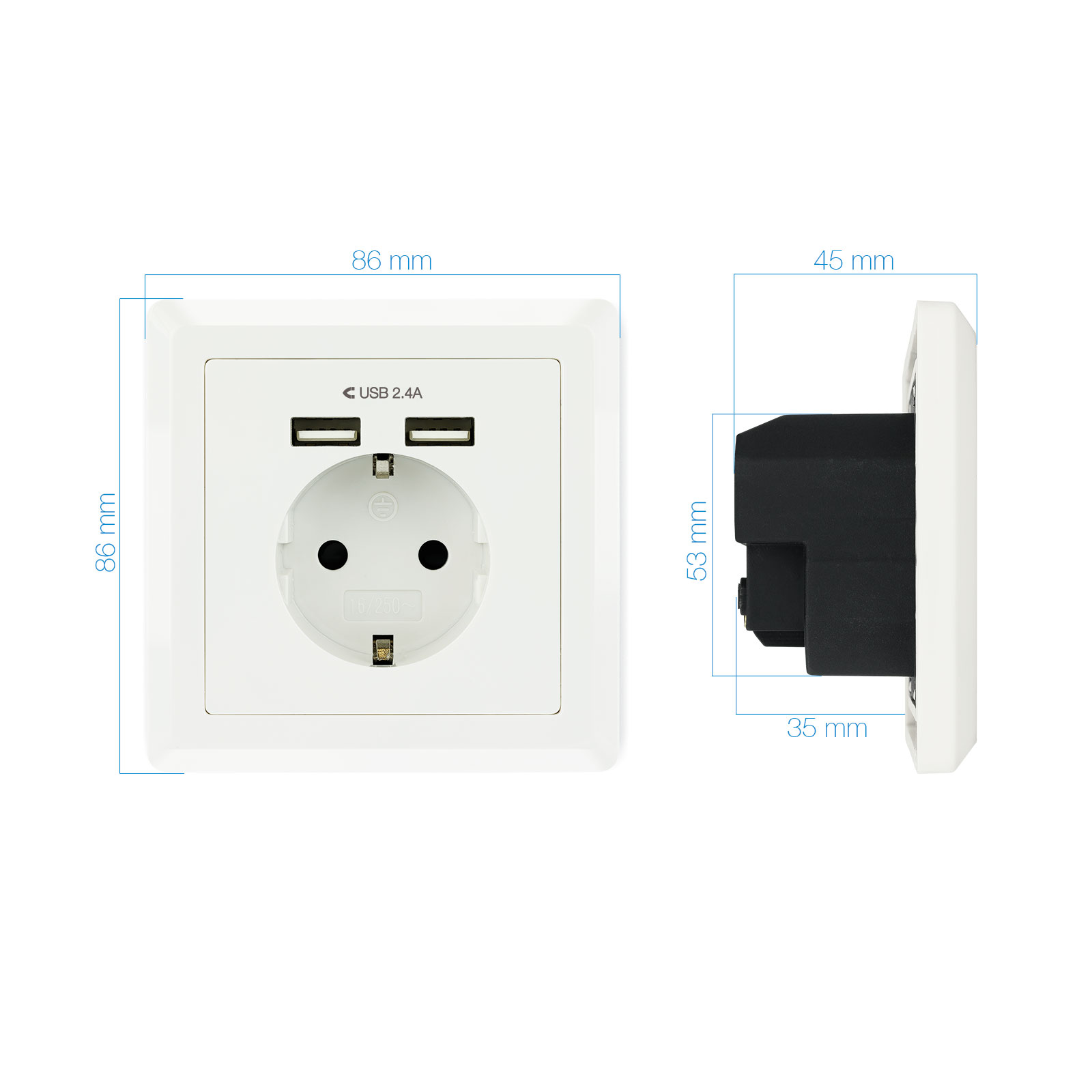 ENCHUFE NANOCABLE TOOQ SCHUKO/2 TOMAS USB
