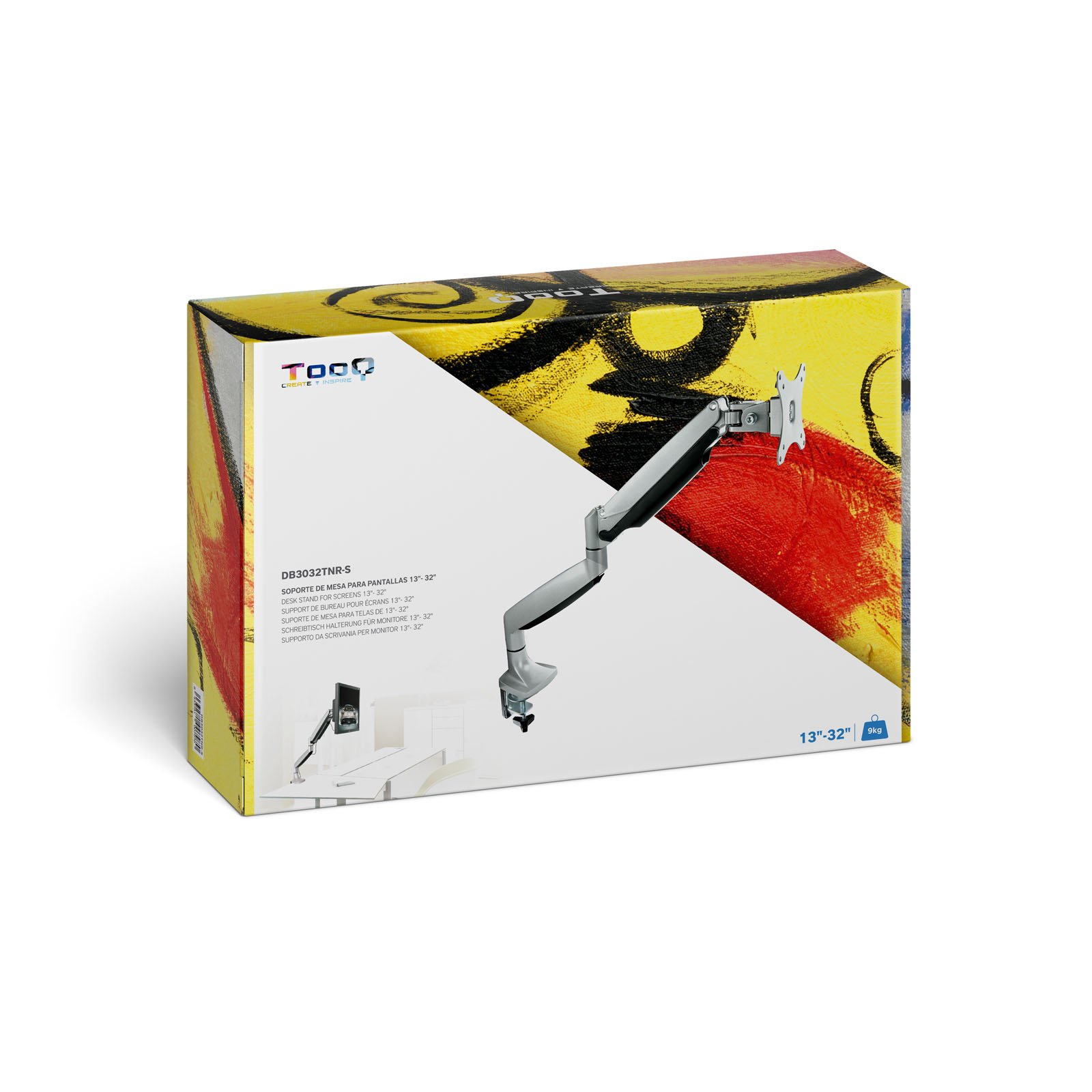 SOPORTE MESA MONITOR TOOQ DB3032TNR-S 13-32" MAX 9KG