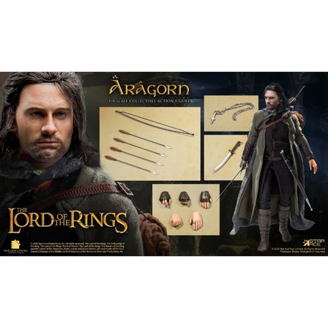 FIGURA STAR ACE EL SEÑOR DE LOS ANILLOS ARAGORN 2.0 VERSION ESPECIAL REAL MASTER SERIE 22.5 CM