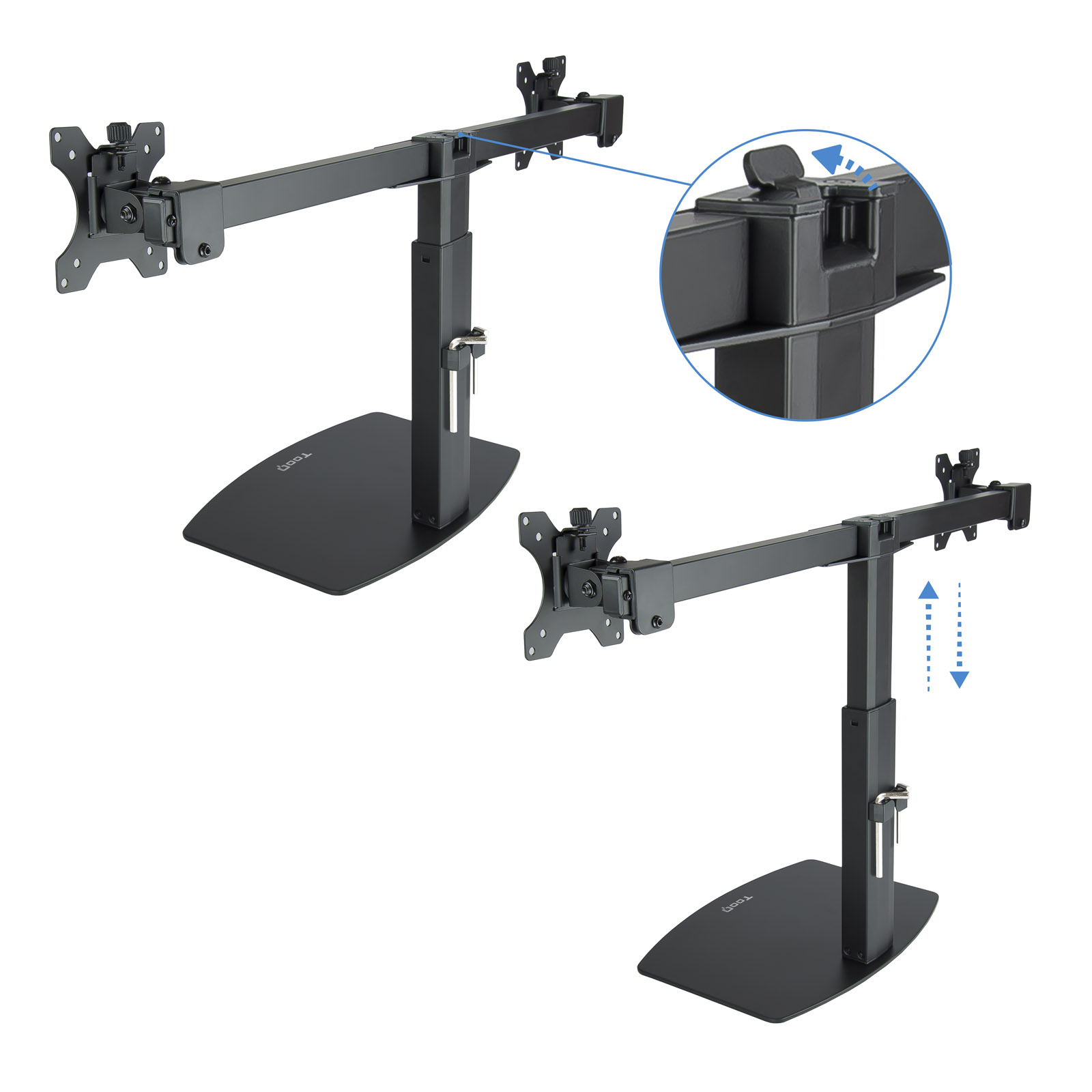 SOPORTE MONITOR DE MESA TOOQ PARA 2 PANTALLAS 17"-27"