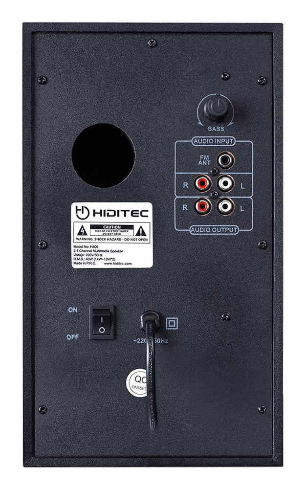 ALTAVOCES HIDITEC 2.1 MULTIMEDIA H400 DARK EDITION 80W BLUETOOTH USB SD RADIO