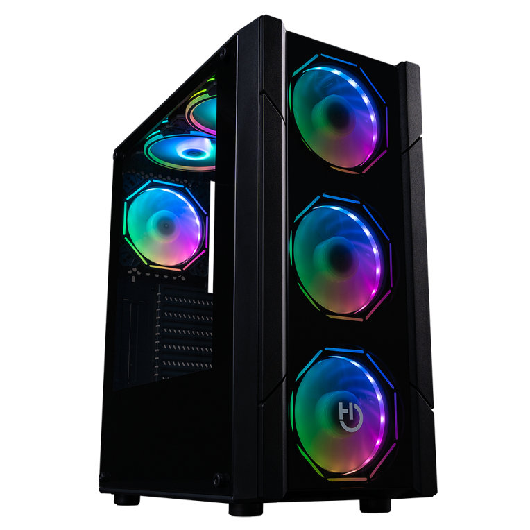 CAJA ORDENADOR GAMING HIDITEC ATX V30 ARGB CRISTAL TEMPLADO