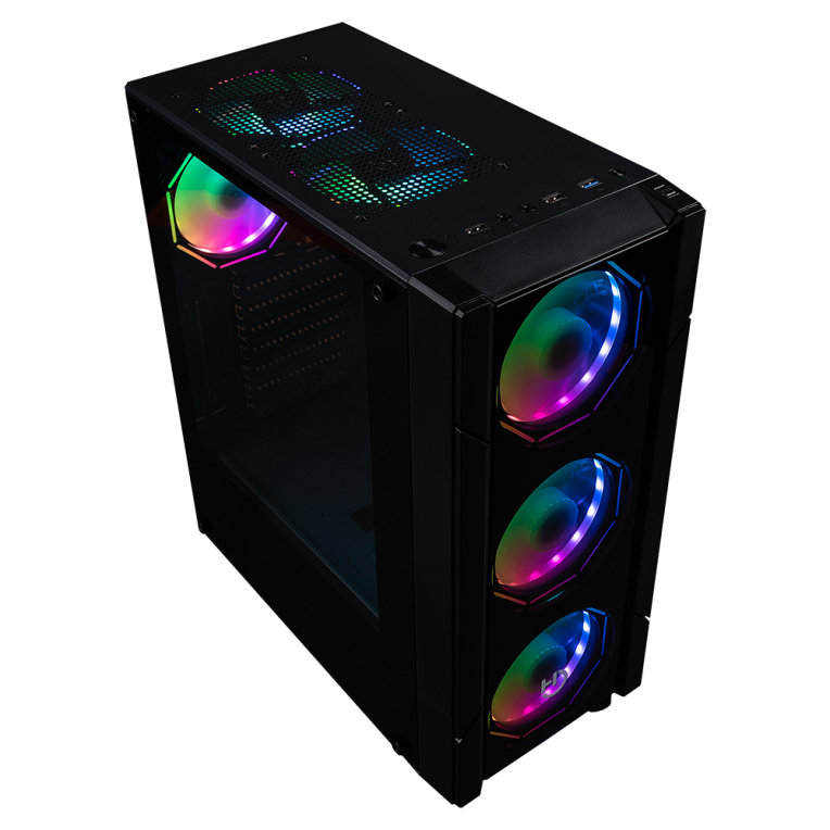 CAJA ORDENADOR GAMING HIDITEC ATX V30 ARGB CRISTAL TEMPLADO