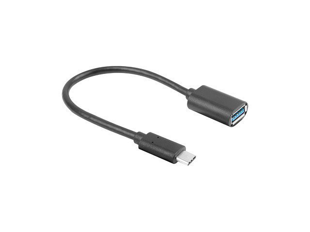 ADAPTADOR USB LANBERG USB TIPO C M 3.1 A USB TIPO A H 15CM OTG NEGRO
