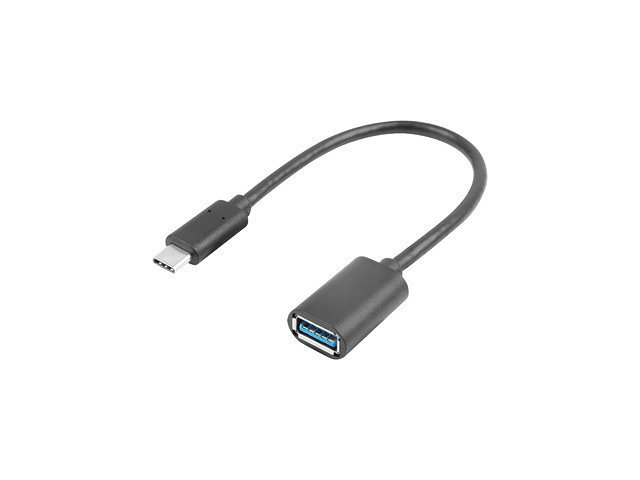 ADAPTADOR USB LANBERG USB TIPO C M 3.1 A USB TIPO A H 15CM OTG NEGRO