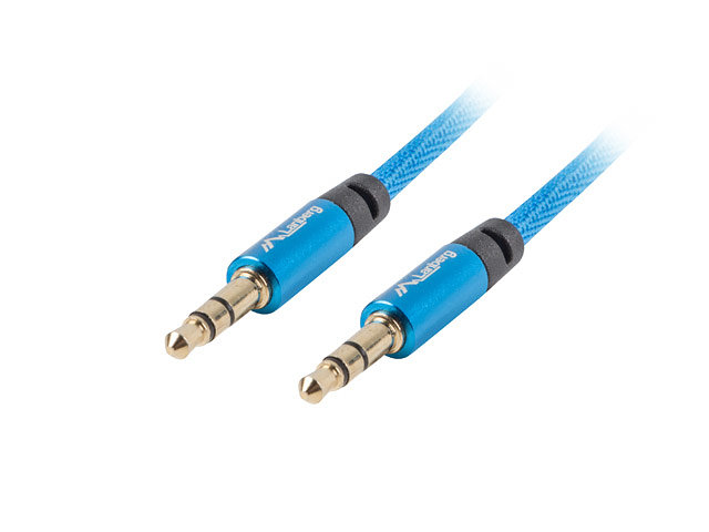 CABLE MINIJACK LANBERG 3.5MM M/M 3 PIN 2M PREMIUM AZUL