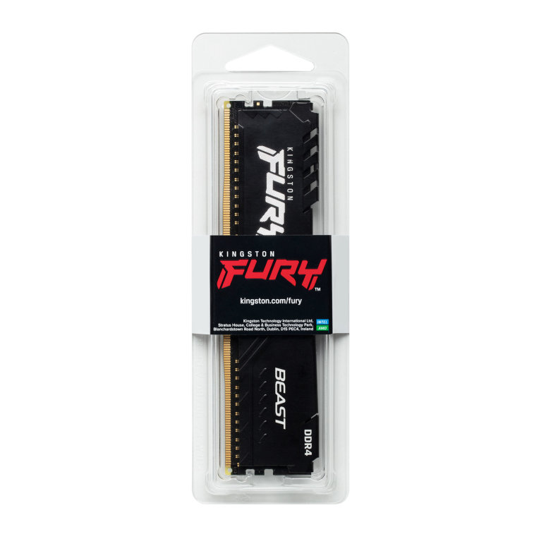 MEMORIA RAM DDR4 16GB KINGSTON / 3200MHZ / PC4-25600 / FURY BEAST RGB / NEGRO / 1.2V