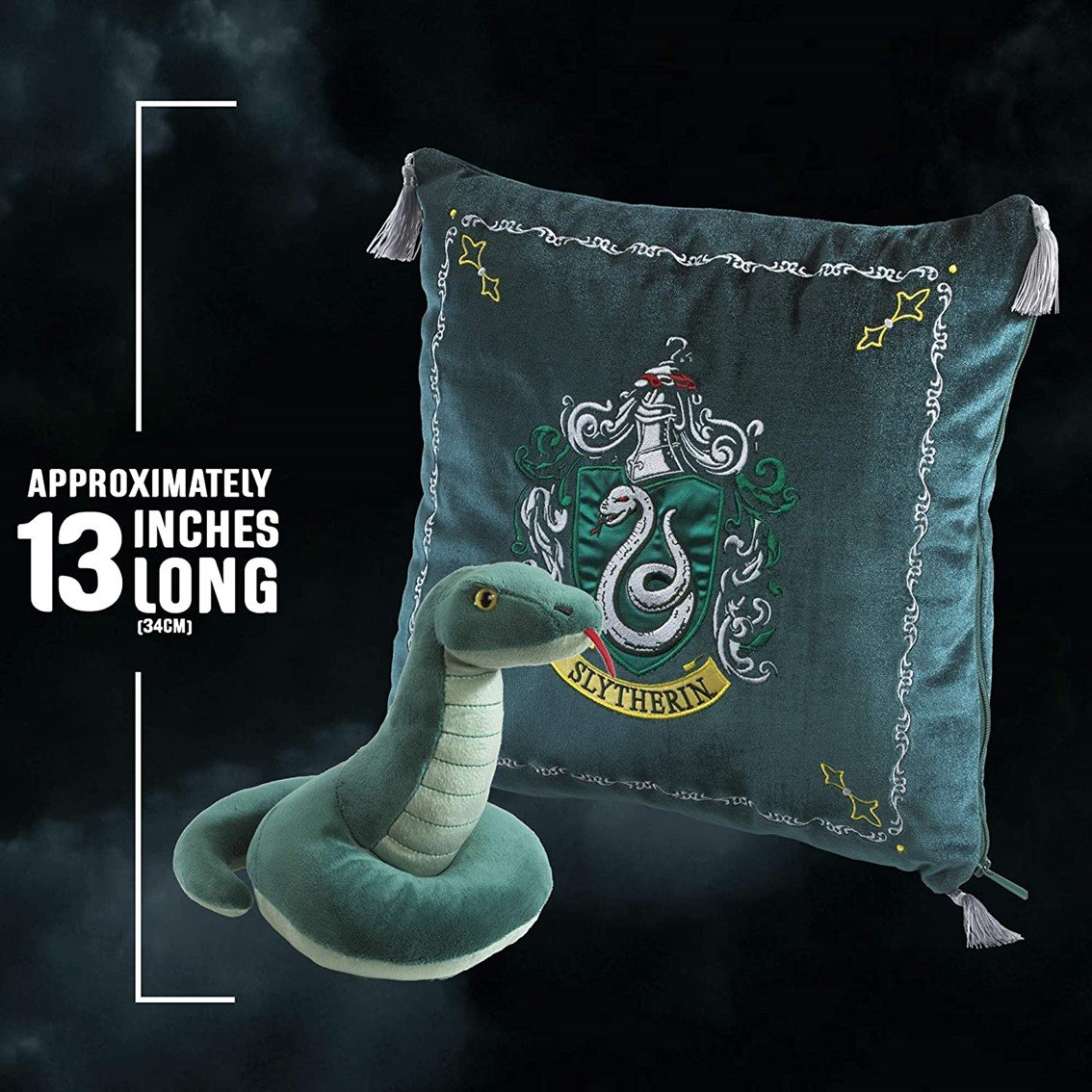 PELUCHE PACK THE NOBLE COLLECTION HARRY POTTER SERPIENTE MASCOTA SLYTHERIN + COJIN SLYTHERIN