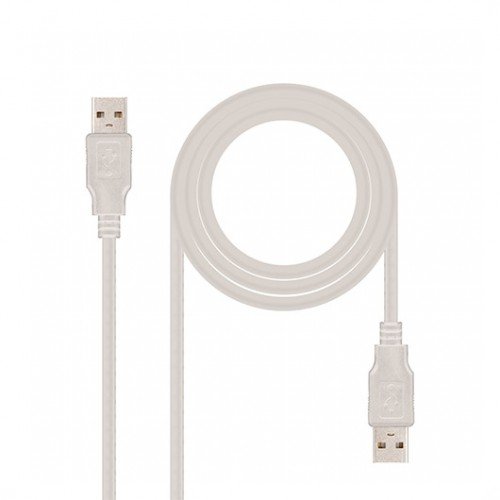 CABLE USB(A) 2.0 A USB(A) 2.0 NANOCABLE 2M BEIGE MACHO A MACHO