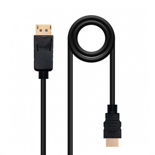 CABLE DISPLAYPORT-M A HDMI-M 3M NANOCABLE NEGRO 4KX2K/ 3M/ CONECTORES ORO