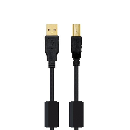 CABLE FERRITA USB(A) 2.0 A USB(B) 2.0 NANOCABLE 5M NEGRO MACHO-MACHO
