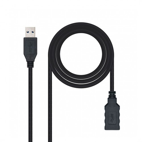 CABLE USB(A) 3.0 A USB(A) 3.0 NANOCABLE 2M NEGRO MACHO-HEMBRA