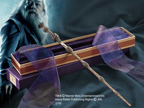 REPLICA THE NOBLE COLLECTION HARRY POTTER VARITA DE ALBUS DUMBLEDORE EN CAJA DE OLIVANDER