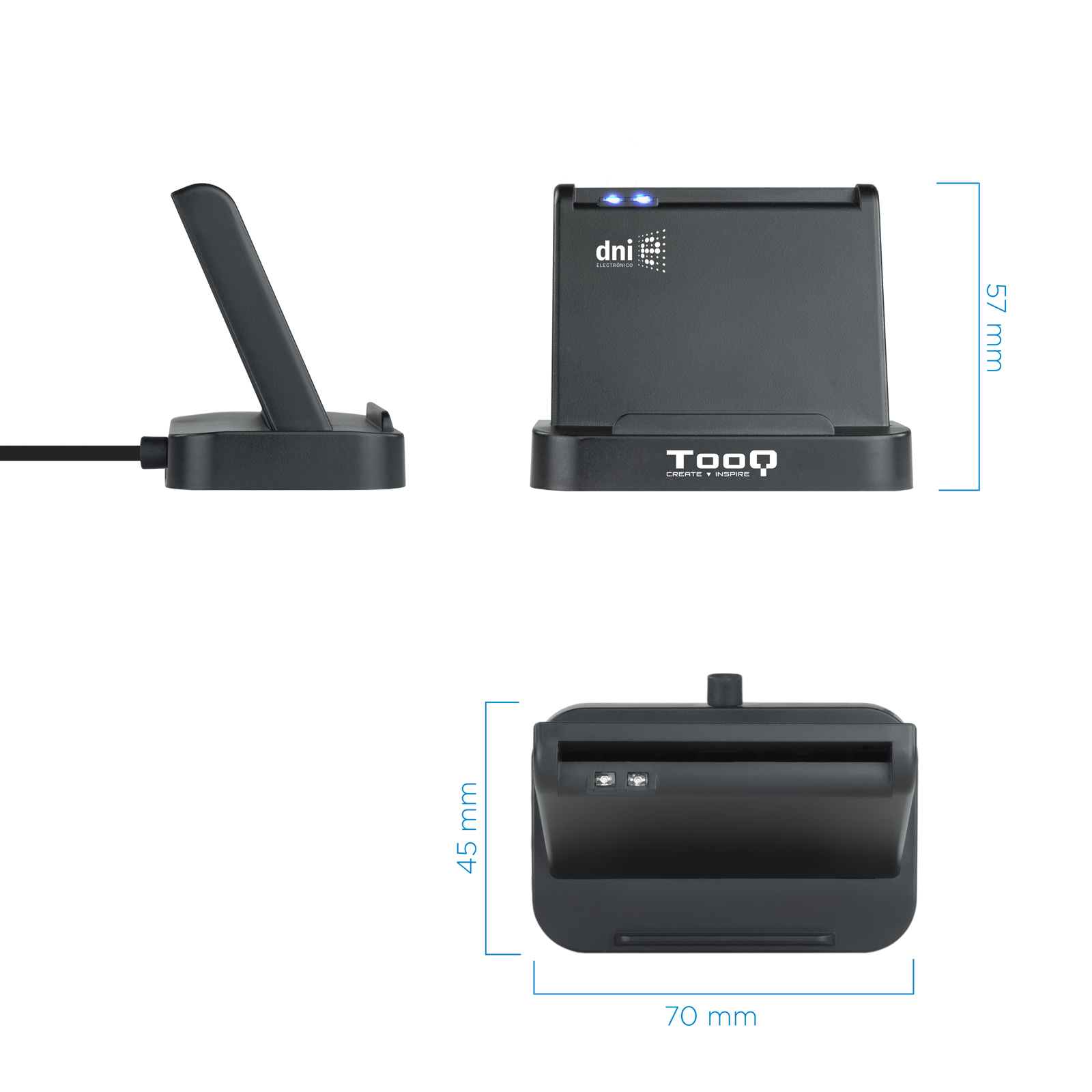 LECTOR DE TARJETAS EXTERNO TOOQ TQR-220B DNIE VISION USB 2.0 NEGRO