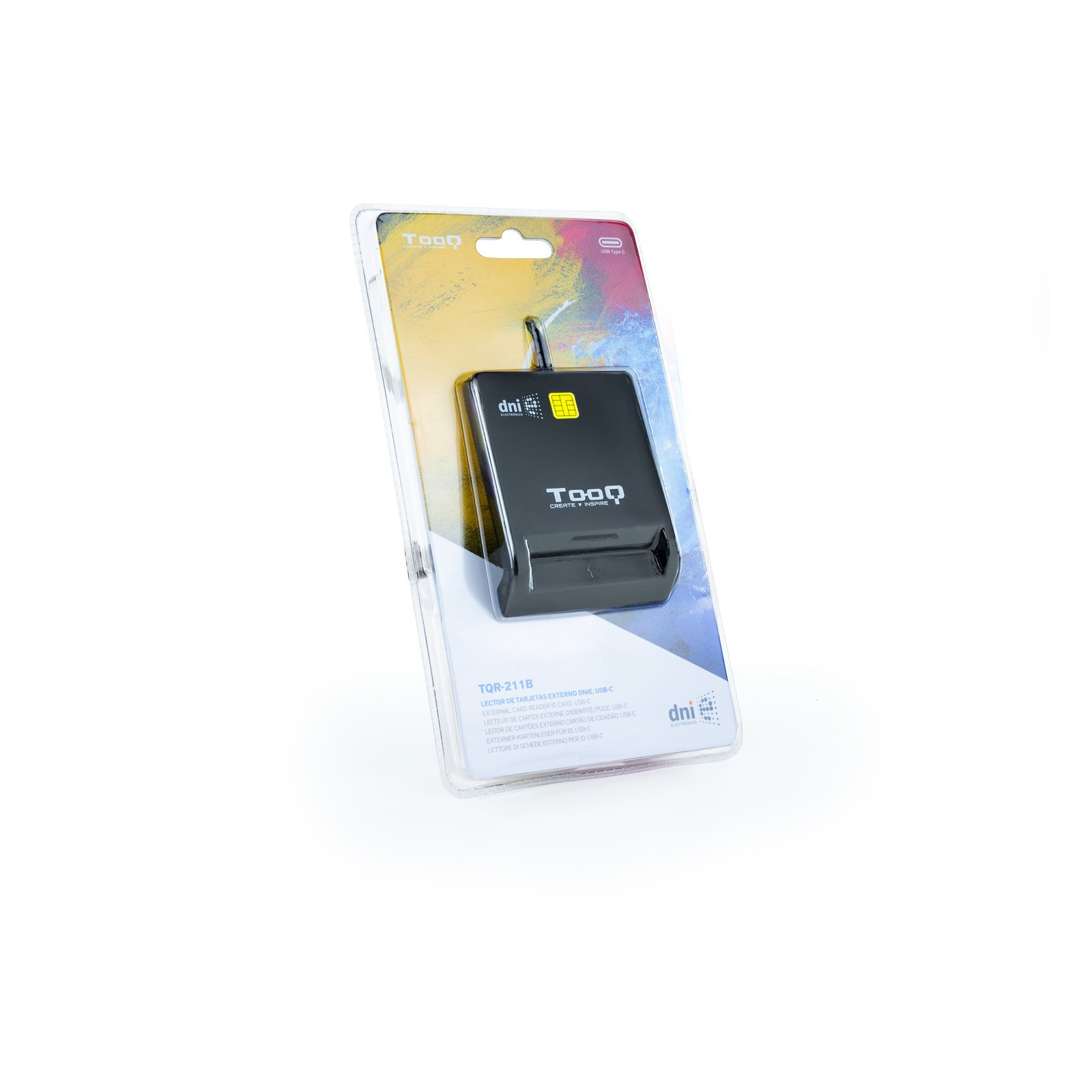 LECTOR DE TARJETAS EXTERNO TOOQ TQR-211B DNIE SIM USB-C NEGRO