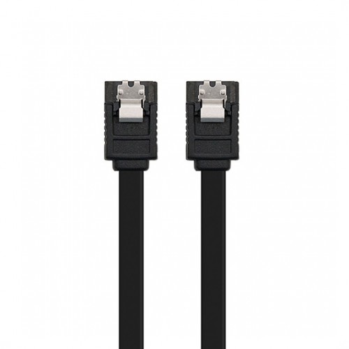 CABLE DATOS SATA III NANOCABLE 0.5M NEGRO ANCLAJES/ 10.18.1001-BK