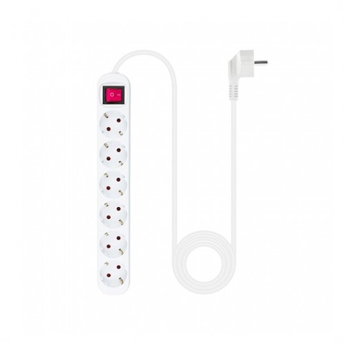 REGLETA 6 TOMAS 1.4M NANOCABLE CON INTERRUPTOR BLANCO 250V/ PROTECCION
