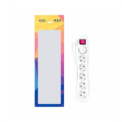 REGLETA 6 TOMAS 1.4M NANOCABLE CON INTERRUPTOR BLANCO 250V/ PROTECCION