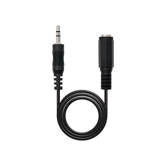 CABLE AUDIO JACK-3.5M A JACK-3.5H NANOCABLE 3M/ MACHO-HEMBRA/ NEGRO